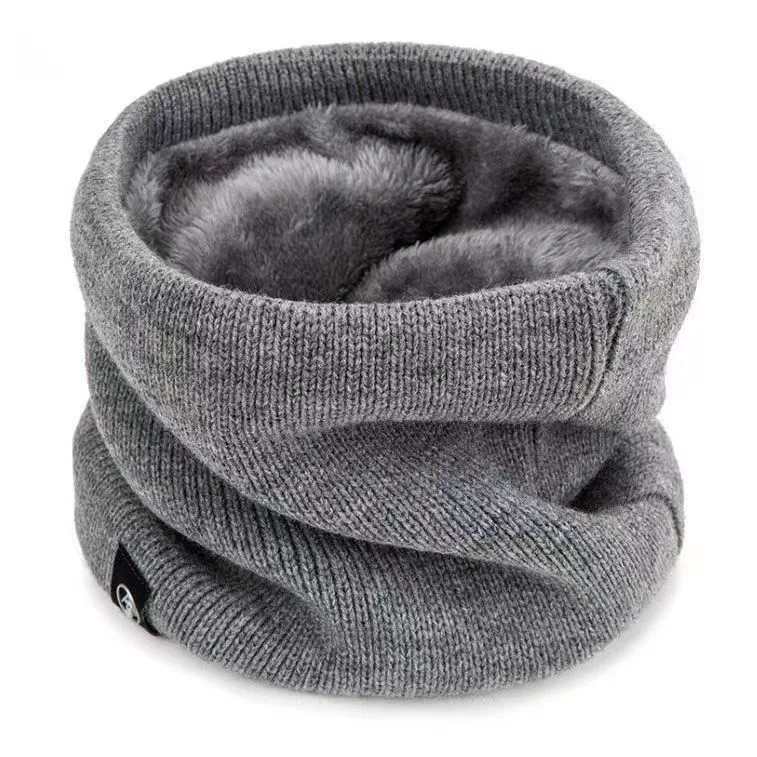 Fashion Style Wool Knitted Men Winter Multi-Functional Keep Warm Daily Pure Color Snood