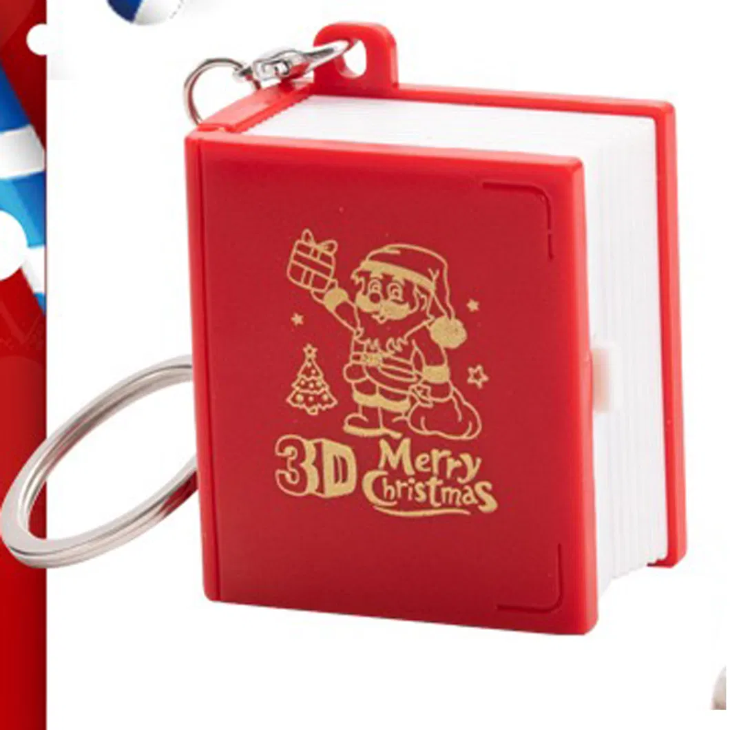 3D Pop-up Foldable Magic Book Design Keychain X-Mas Christmas Series-Red Color