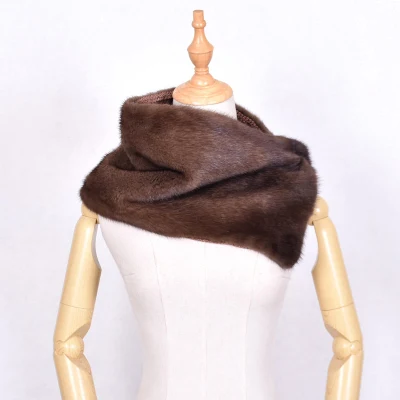 Snood invernale in pelliccia di visone da donna, caldo e confortevole, personalizzato all'ingrosso