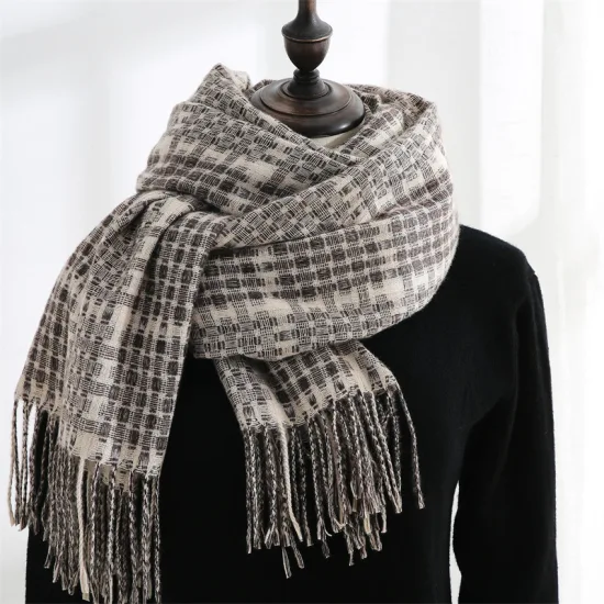 Scialle dolce giapponese e coreano stampato scozzese caldo invernale in cashmere MID