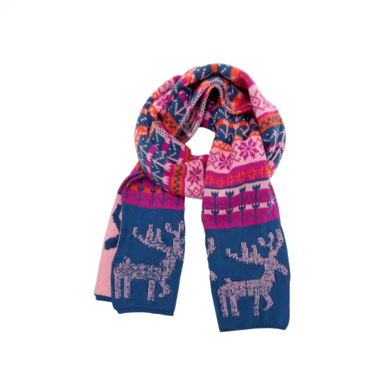 Sciarpa natalizia lavorata a maglia calda autunno inverno dal design classico personalizzato